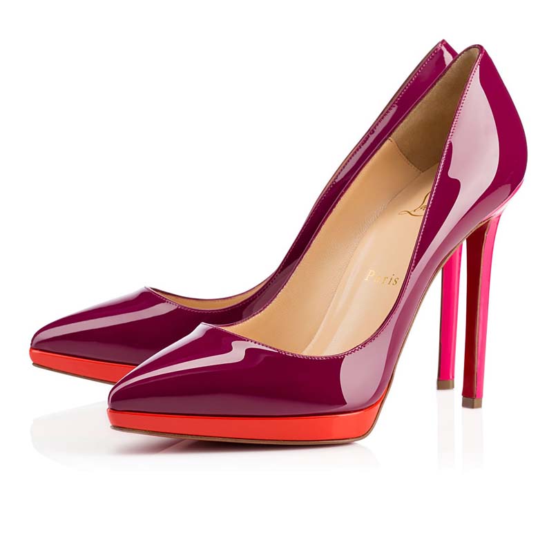 Christian Louboutin 12cm En Cuir Verni De Basse Mer Definit Chaussures Pieds